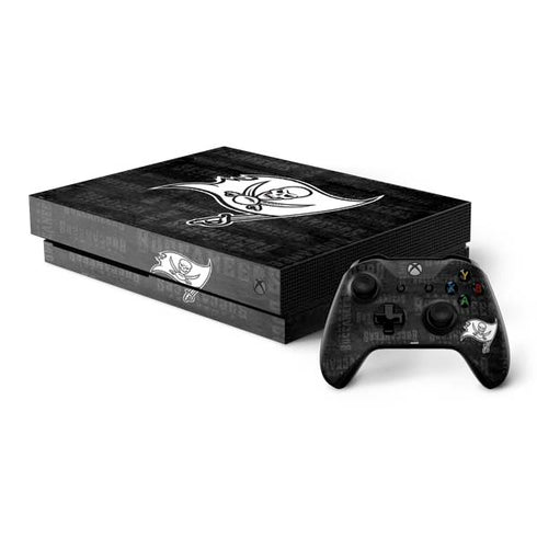 NFL Tampa Bay Buccaneers Black & White Xbox One X Bundle Skin