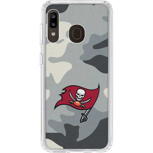 NFL Tampa Bay Buccaneers Camo Galaxy A20 Clear Case