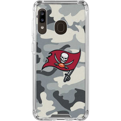 NFL Tampa Bay Buccaneers Camo Galaxy A30 Clear Case