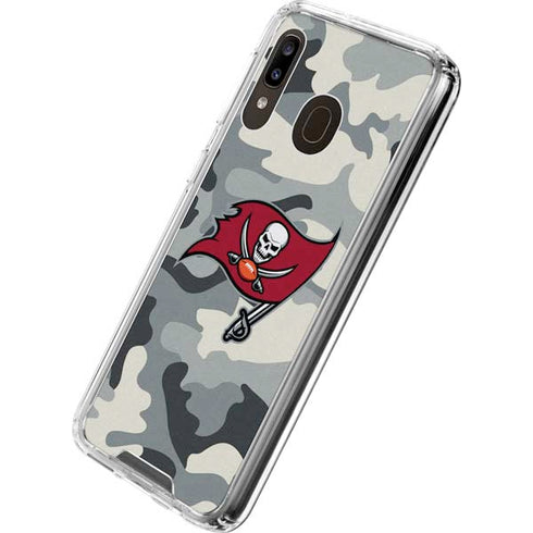 NFL Tampa Bay Buccaneers Camo Galaxy A30 Clear Case