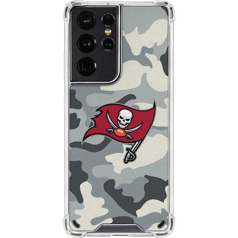 NFL Tampa Bay Buccaneers Camo Galaxy S21 Ultra 5G Clear Case