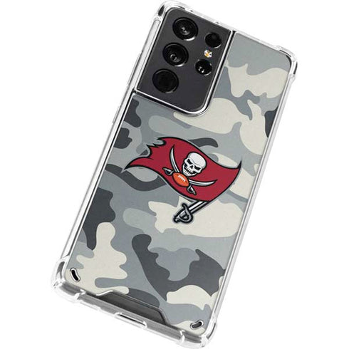 NFL Tampa Bay Buccaneers Camo Galaxy S21 Ultra 5G Clear Case