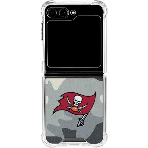 NFL Tampa Bay Buccaneers Camo Galaxy Z Flip5 5G Clear Case