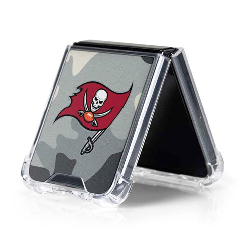 NFL Tampa Bay Buccaneers Camo Galaxy Z Flip5 5G Clear Case
