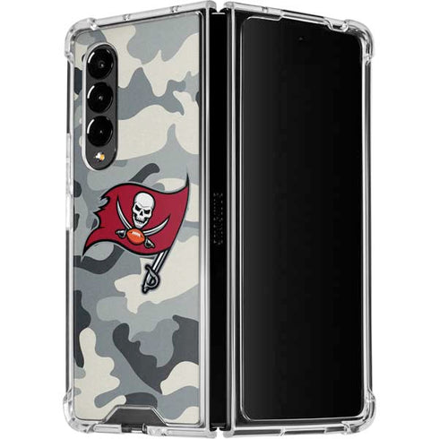 NFL Tampa Bay Buccaneers Camo Galaxy Z Fold4 5G Clear Case