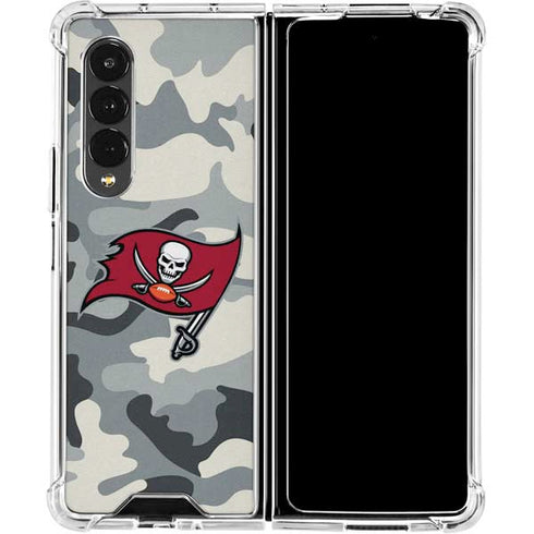 NFL Tampa Bay Buccaneers Camo Galaxy Z Fold4 5G Clear Case