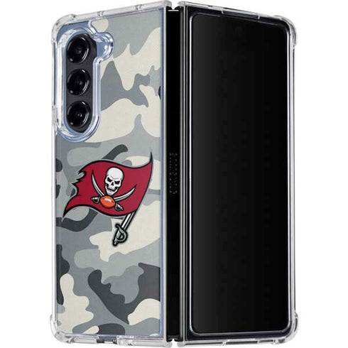 NFL Tampa Bay Buccaneers Camo Galaxy Z Fold5 5G Clear Case