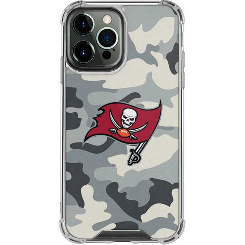 NFL Tampa Bay Buccaneers Camo iPhone 15 Pro Max Clear Case