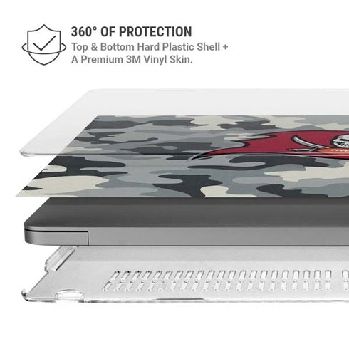 NFL Tampa Bay Buccaneers Camo MacBook Pro 16in (2021-25) Case plus Skin