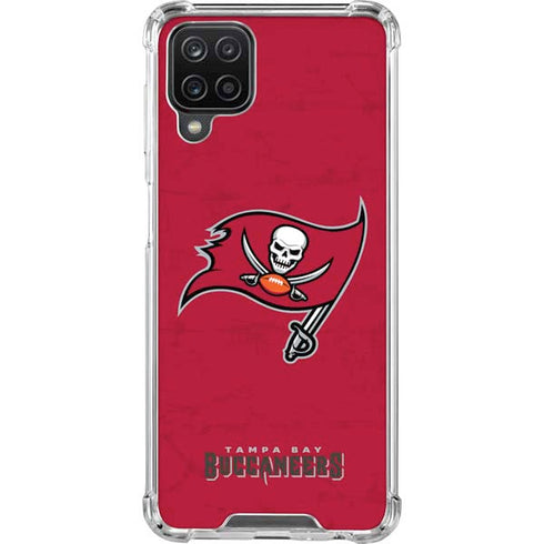 NFL Tampa Bay Buccaneers Distressed Galaxy A12 Clear Case