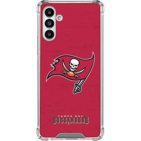 NFL Tampa Bay Buccaneers Distressed Galaxy A13 5G Clear Case