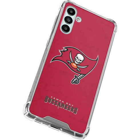 NFL Tampa Bay Buccaneers Distressed Galaxy A13 5G Clear Case