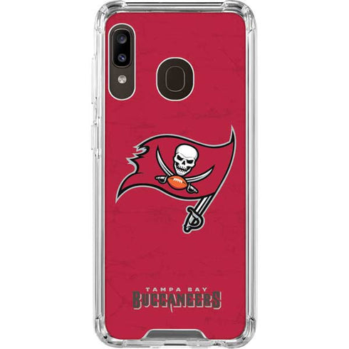 NFL Tampa Bay Buccaneers Distressed Galaxy A30 Clear Case