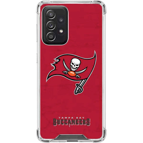 NFL Tampa Bay Buccaneers Distressed Galaxy A52 5G Clear Case