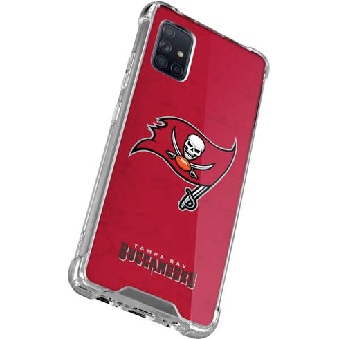 NFL Tampa Bay Buccaneers Distressed Galaxy A71 5G Clear Case