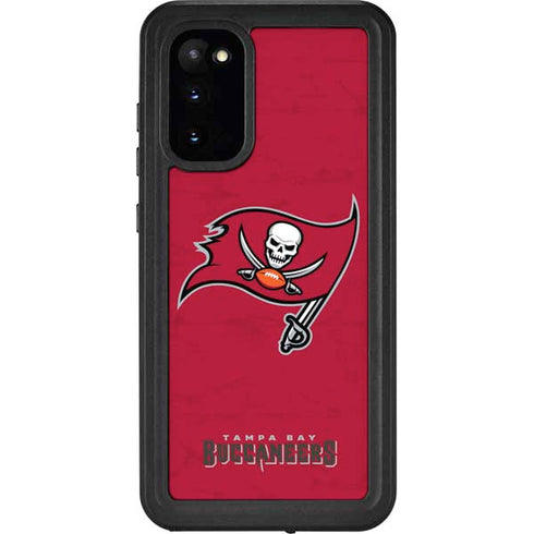 NFL Tampa Bay Buccaneers Distressed Galaxy S20 Waterproof Case