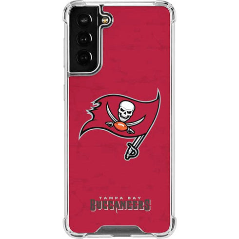 NFL Tampa Bay Buccaneers Distressed Galaxy S21 FE Clear Case