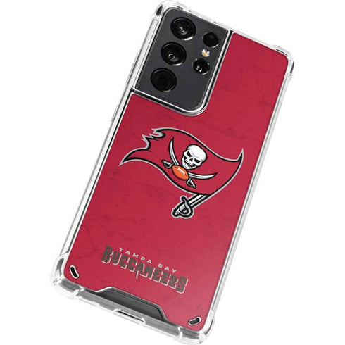 NFL Tampa Bay Buccaneers Distressed Galaxy S21 Ultra 5G Clear Case