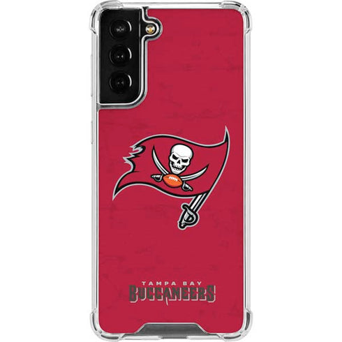 NFL Tampa Bay Buccaneers Distressed Galaxy S22 Plus Clear Case
