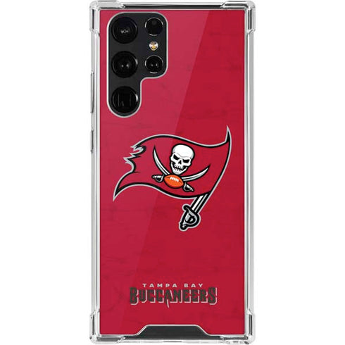 NFL Tampa Bay Buccaneers Distressed Galaxy S22 Ultra Clear Case