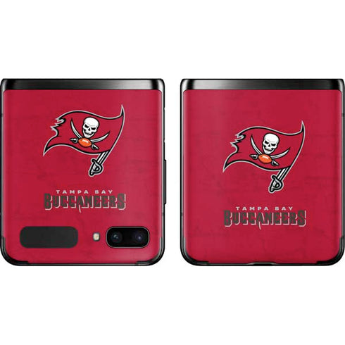 NFL Tampa Bay Buccaneers Distressed Galaxy Z Flip Skin