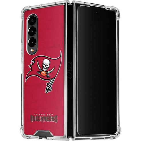 NFL Tampa Bay Buccaneers Distressed Galaxy Z Fold4 5G Clear Case