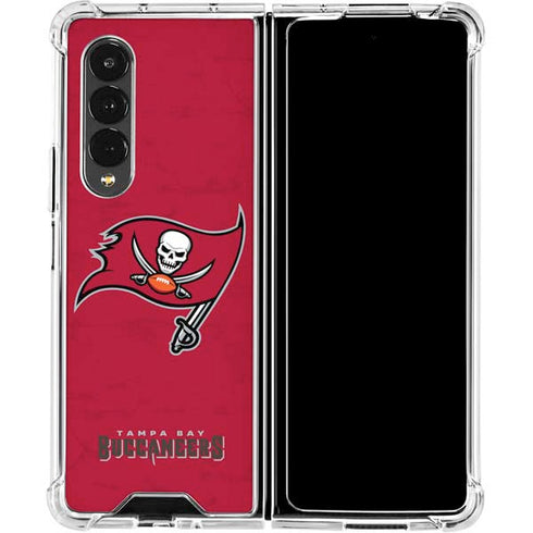 NFL Tampa Bay Buccaneers Distressed Galaxy Z Fold4 5G Clear Case
