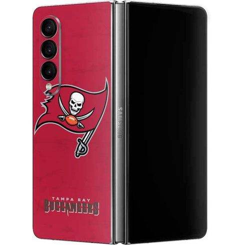 NFL Tampa Bay Buccaneers Distressed Galaxy Z Fold4 5G Skin