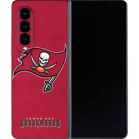 NFL Tampa Bay Buccaneers Distressed Galaxy Z Fold4 5G Skin