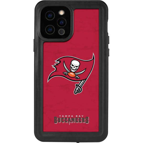 NFL Tampa Bay Buccaneers Distressed iPhone 12 Pro Waterproof Case