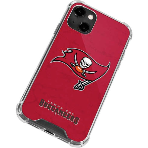NFL Tampa Bay Buccaneers Distressed iPhone 13 Clear Case