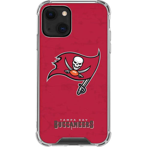 NFL Tampa Bay Buccaneers Distressed iPhone 13 Mini Clear Case