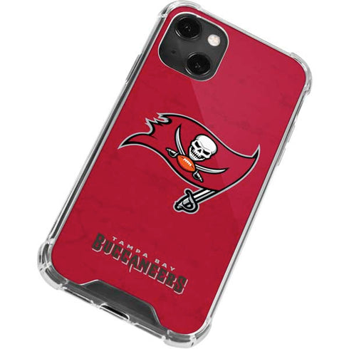 NFL Tampa Bay Buccaneers Distressed iPhone 13 Mini Clear Case
