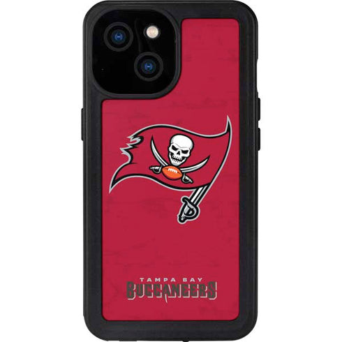 NFL Tampa Bay Buccaneers Distressed iPhone 13 Mini Waterproof Case