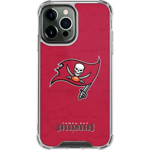 NFL Tampa Bay Buccaneers Distressed iPhone 13 Pro Max Clear Case