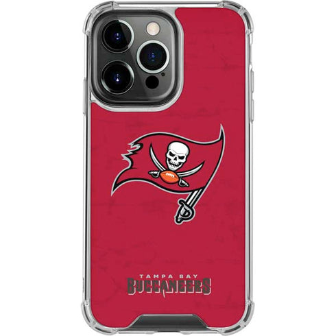 NFL Tampa Bay Buccaneers Distressed iPhone 15 Pro Clear Case
