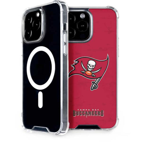 NFL Tampa Bay Buccaneers Distressed iPhone 15 Pro Max MagSafe Case