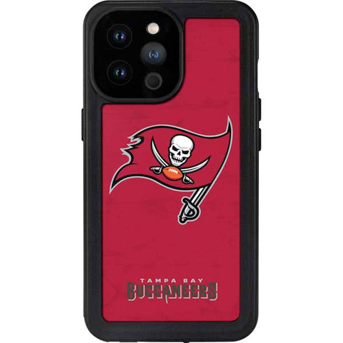 NFL Tampa Bay Buccaneers Distressed iPhone 14 Pro Max Waterproof Case