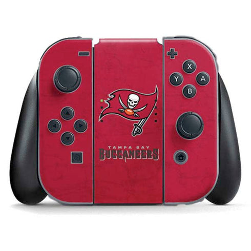NFL Tampa Bay Buccaneers Distressed Nintendo Switch (2017-2021) Joy-Con Controller Skin