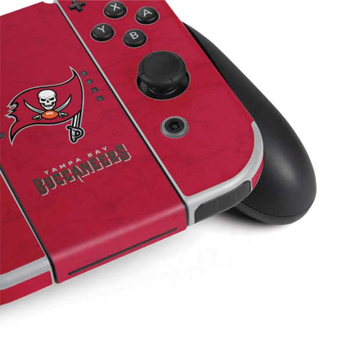 NFL Tampa Bay Buccaneers Distressed Nintendo Switch OLED (2021) Skin