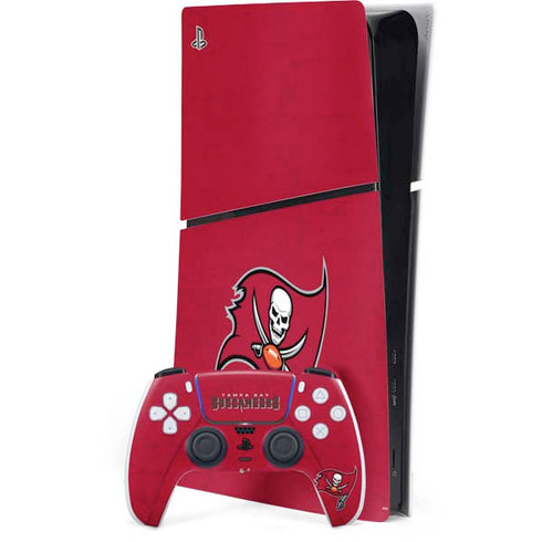 NFL Tampa Bay Buccaneers Distressed PS5 Slim Digital Edition Bundle Skin