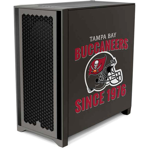 NFL Tampa Bay Buccaneers Helmet Corsair 4000D Tempered Glass Mid-Tower ATX Case Skin