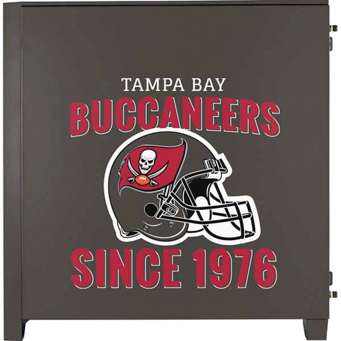 NFL Tampa Bay Buccaneers Helmet Corsair 4000D Tempered Glass Mid-Tower ATX Case Skin