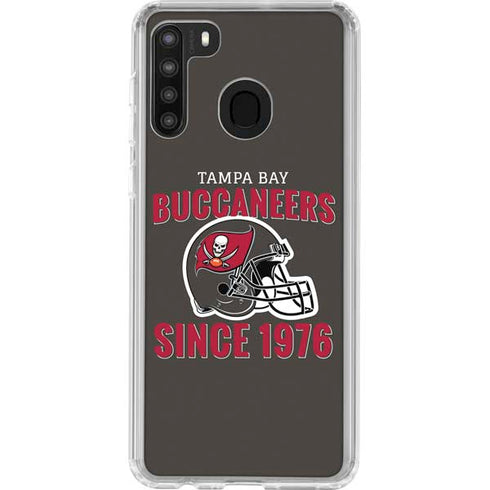 NFL Tampa Bay Buccaneers Helmet Galaxy A21 Clear Case