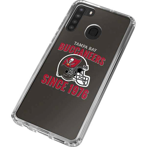 NFL Tampa Bay Buccaneers Helmet Galaxy A21 Clear Case