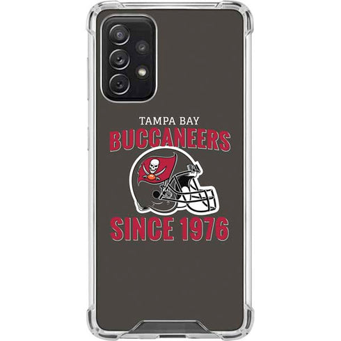 NFL Tampa Bay Buccaneers Helmet Galaxy A72 5G Clear Case