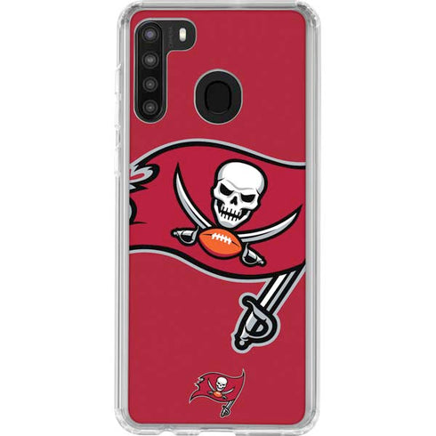 NFL Tampa Bay Buccaneers Large Logo Galaxy A21 Clear Case