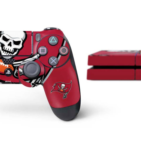 NFL Tampa Bay Buccaneers Large Logo PS4 Console and Controller Bundle Skin
