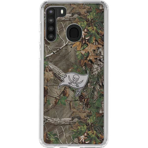 NFL Tampa Bay Buccaneers Realtree Xtra Green Camo Galaxy A21 Clear Case