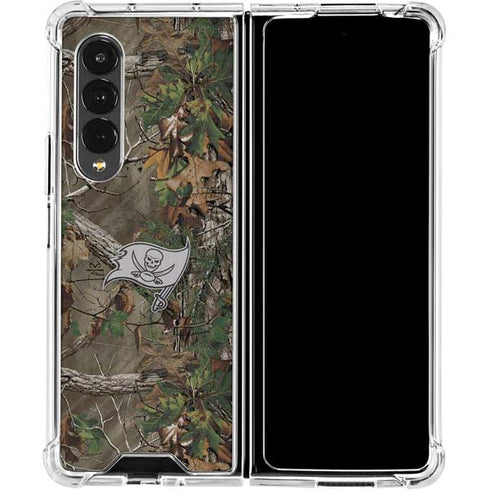 NFL Tampa Bay Buccaneers Realtree Xtra Green Camo Galaxy Z Fold4 5G Clear Case